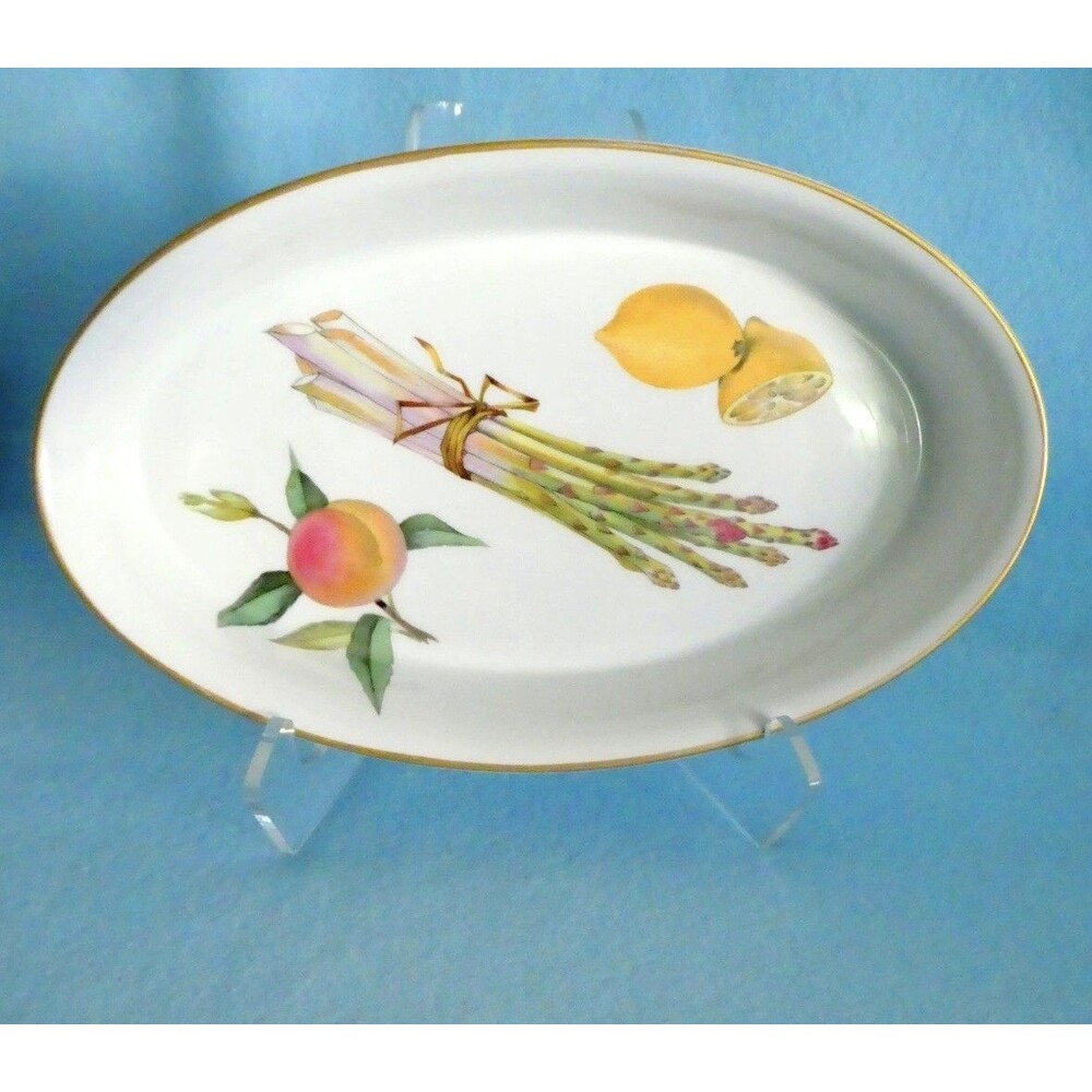 Royal Worcester Evesham Gold  OVAL SERVING DISH Asparagus Veggie Bowl England
